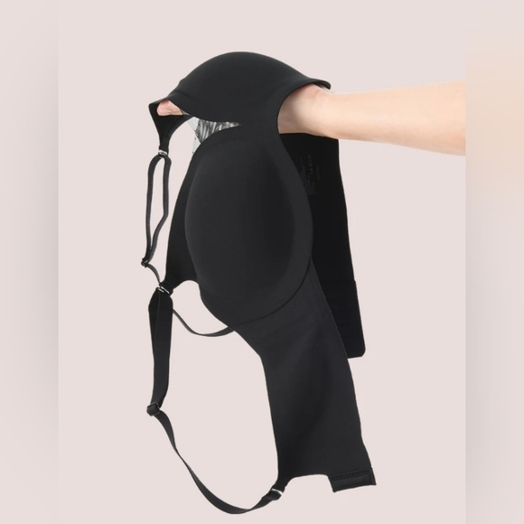 Comfelie Born For Her Mesh V Neckline Seamless Plunge Bra WIRELESS 2XLPlus Black - Picture 2 of 7